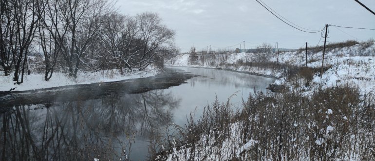 река Пехорка ноябрь 2023 года