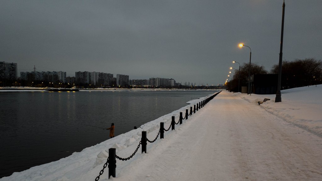 Москва река парк Южный Кластер Братеево февраль 2024